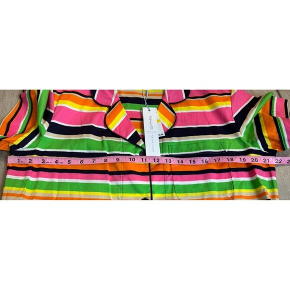 Bedhead x TRINA TURK MEDIUM Poolside Stripe Women's Shorty 100% Cotton PJ Set - Picture 6 of 8